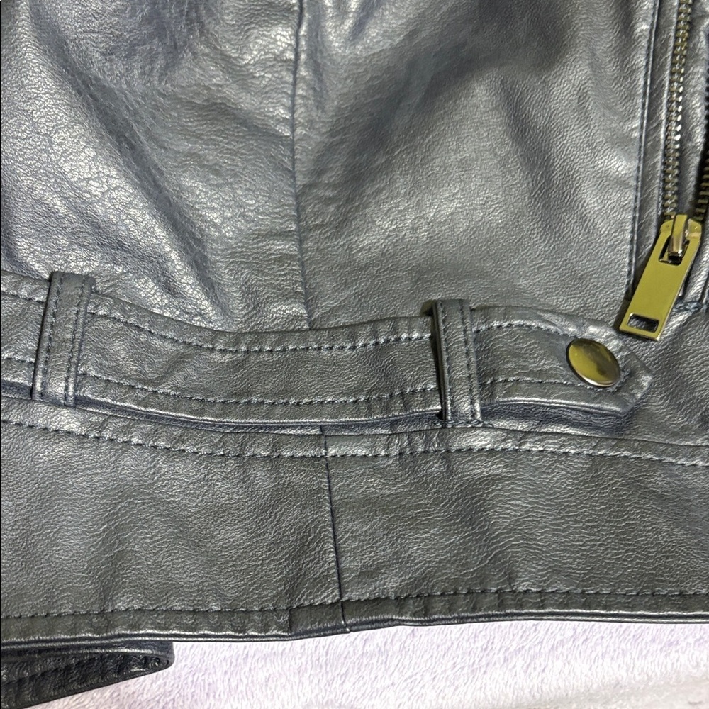 A New Day Navy Faux Leather Moto Jacket Size M Target Vegan Leather - Picture 8 of 11